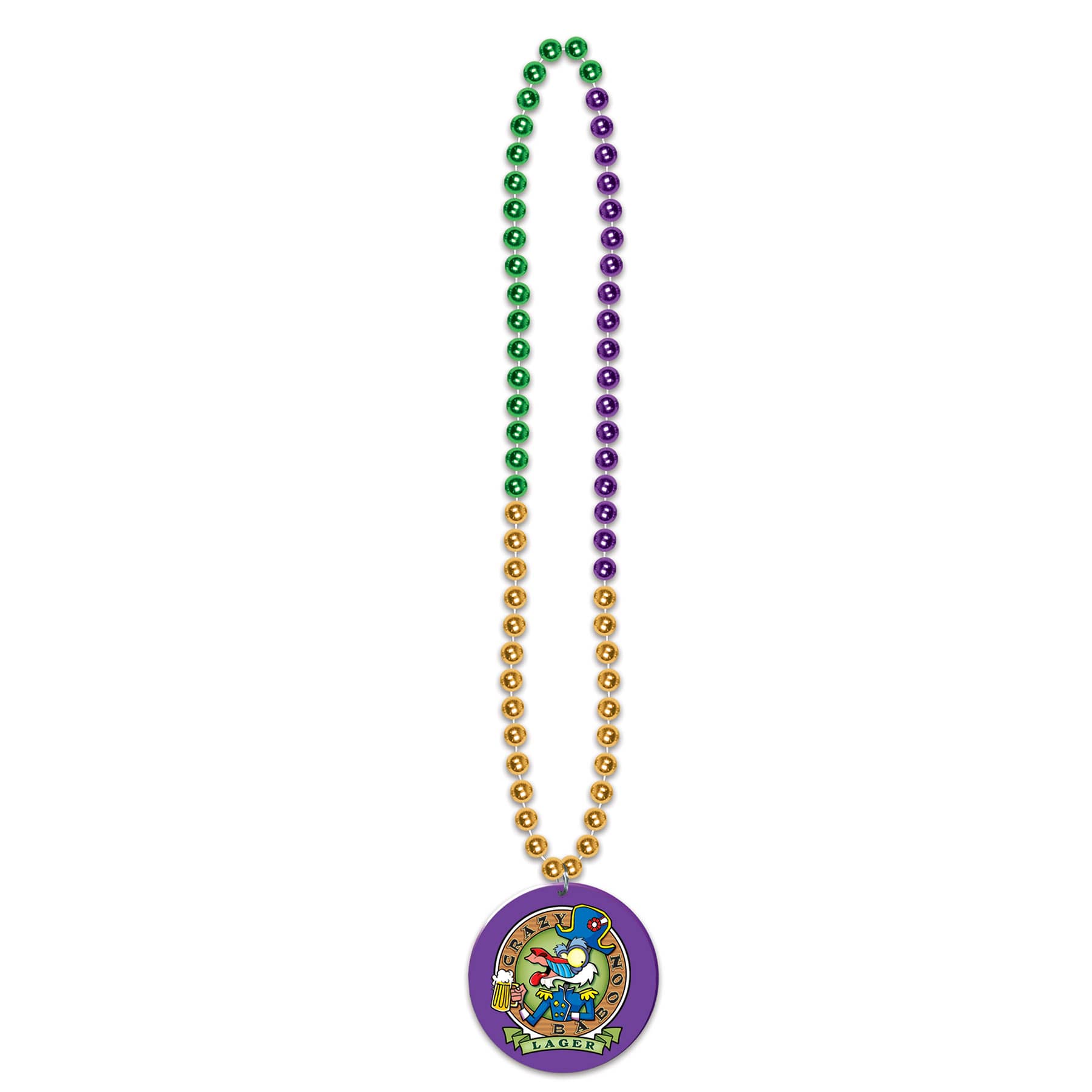 Mardi Gras Beads in Traditional Purple, Green, and Gold Colors