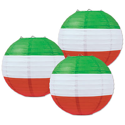 red and green paper lanterns