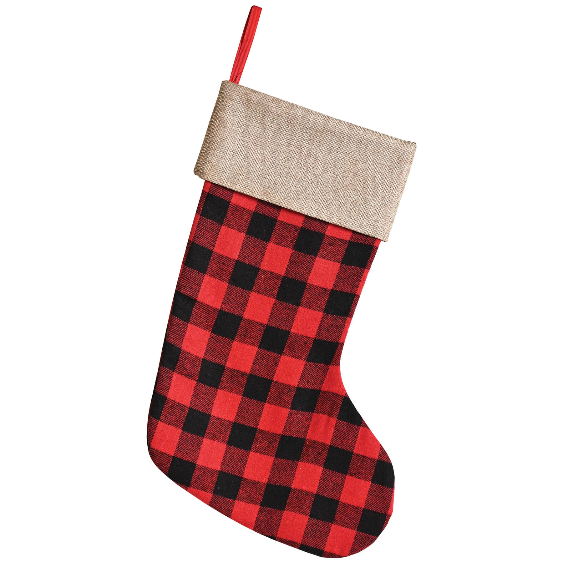 Red and Black Plaid Stocking