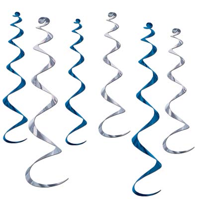 Twirly Party Whirlys Silver (6/Package)