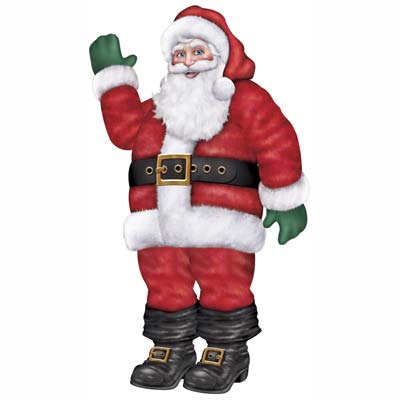 santa with green gloves