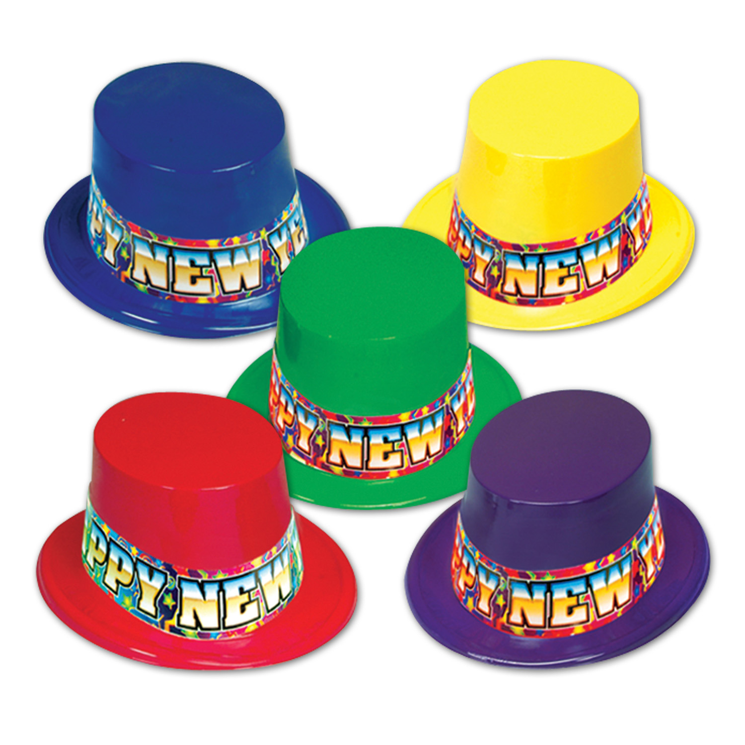 purple top hat with yellow band