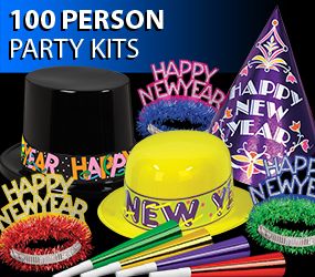 100 person bulk new years eve party kits image
