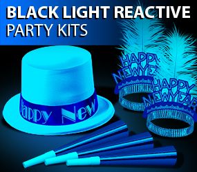 black light reactive new years eve party hats and tiaras image