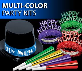bright colored new years eve party kits image