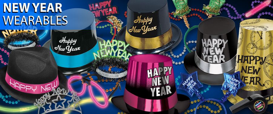new years eve hats, tiaras, and costume accessories