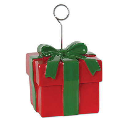 Christmas Gift Box Photo or Balloon Holder