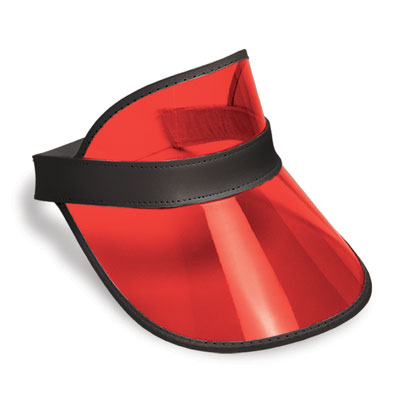 Clear Red Plastic Dealer's Visor with Black band