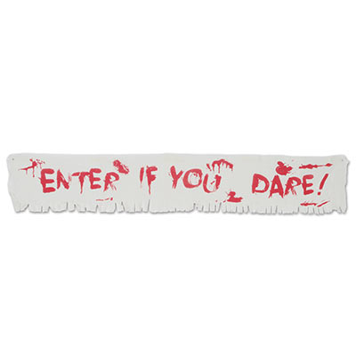 Enter If You Dare! Fabric Banner (Pack of 12) Enter if you dare, fabric banner, banner, halloween, decoration, wholesale, inexpensive, bulk