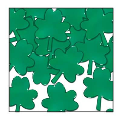Green Confetti Shamrock decoration for St. Patricks Day