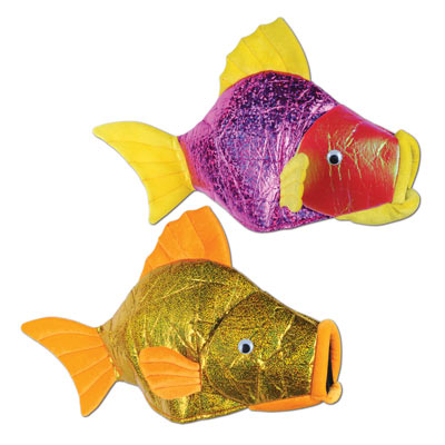 Plush designed fish hats. 