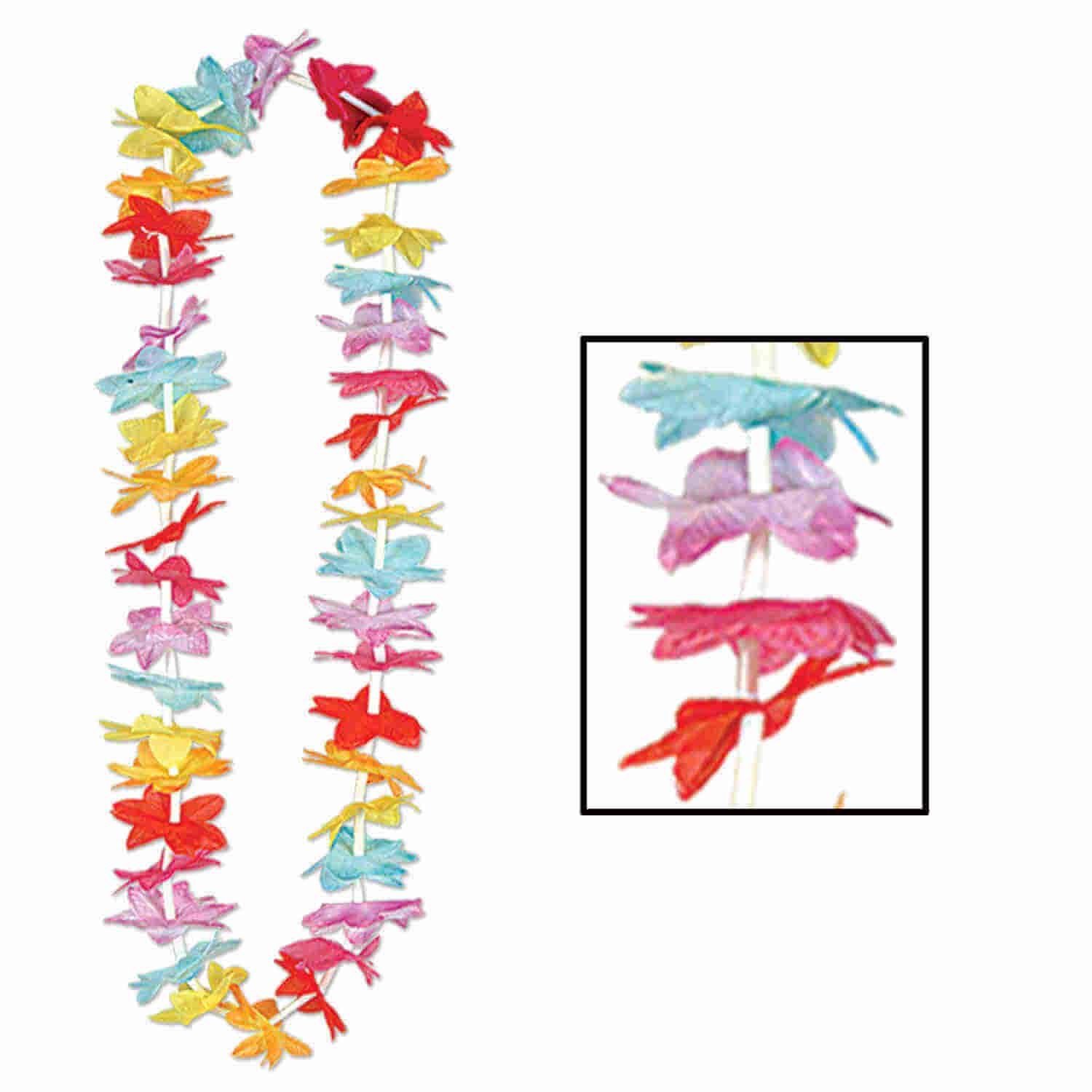 bright colored hawaiian party leis