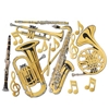 Gold Foil Musical Instruments Cutouts wall decorations