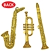 Gold Plastic Musical Instrument Decorations (Pack of 36) - 55879-GD