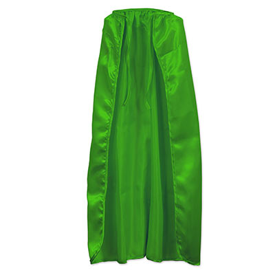 Green silk like fabric cape.