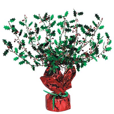 Holly and Berry Gleam 'N Burst Centerpiece 