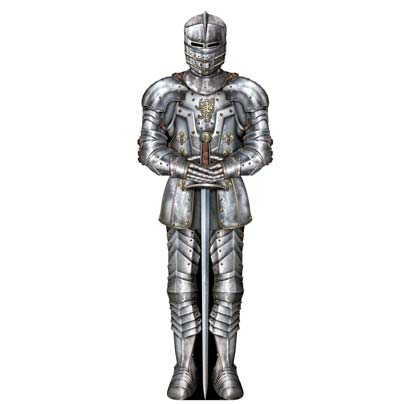 Jointed Suit Of Armor of a knight standing at attention.
