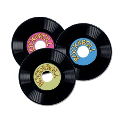 Personalize Plastic Records designed to replicate a traditional record with a label that can be personalized.