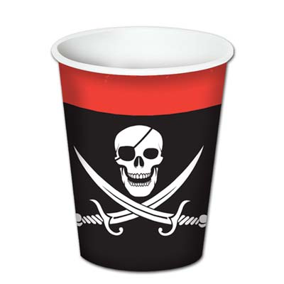 Black with Red top Pirate Beverage Cups
