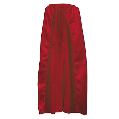 Red silk like fabric cape.