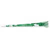 Foil green horn with green tassels reads "Happy St. Patricks Day" in white with shamrocks.