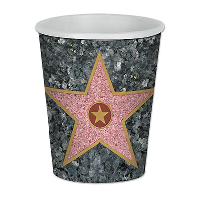Paper cups printed to replicate the stars in Hollywood.