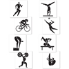 Summer Sports Cutouts of a biker, lifter, runner, swimmer and more.