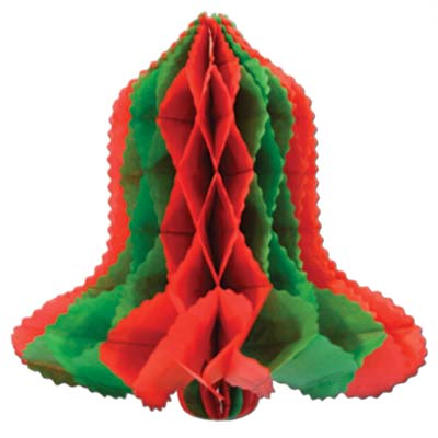 Red and Green Tissue Bell Decorations