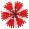 Tissue Fan made of red and white tissue material.