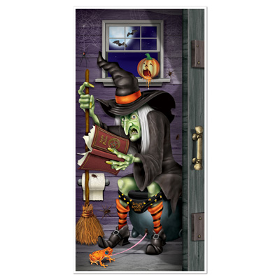 Witch Restroom Door Cover (Pack of 12) Witch, restroom, door cover, door, halloween, indoor, outdoor, crappy, scary 