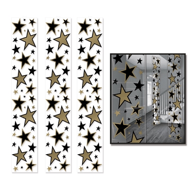 Clear Star Party Panels with gold and black stars in various sizes.