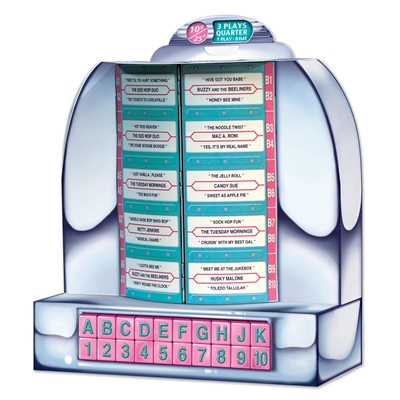a 1950's style jukebox that is a tabletop decoration