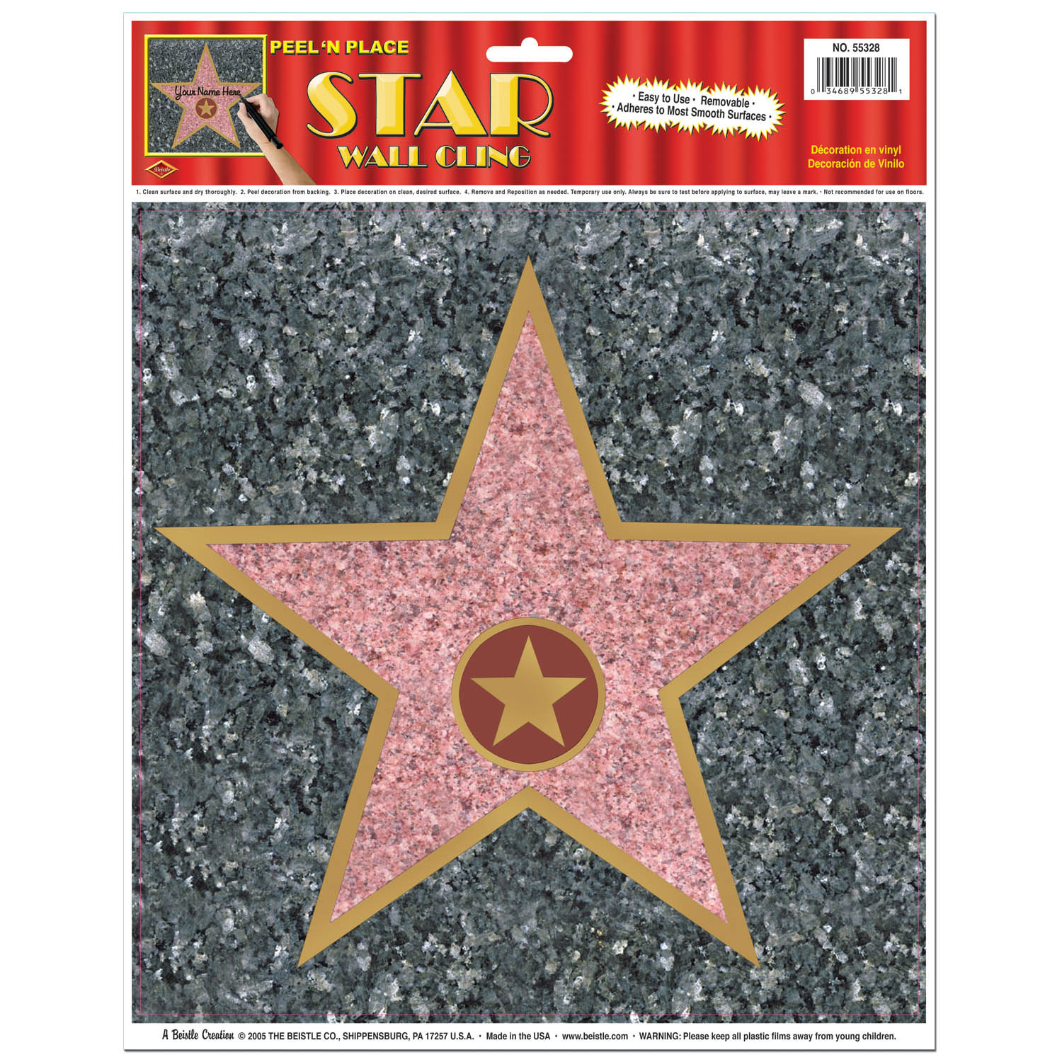 large hollywood walk of fame star sticker