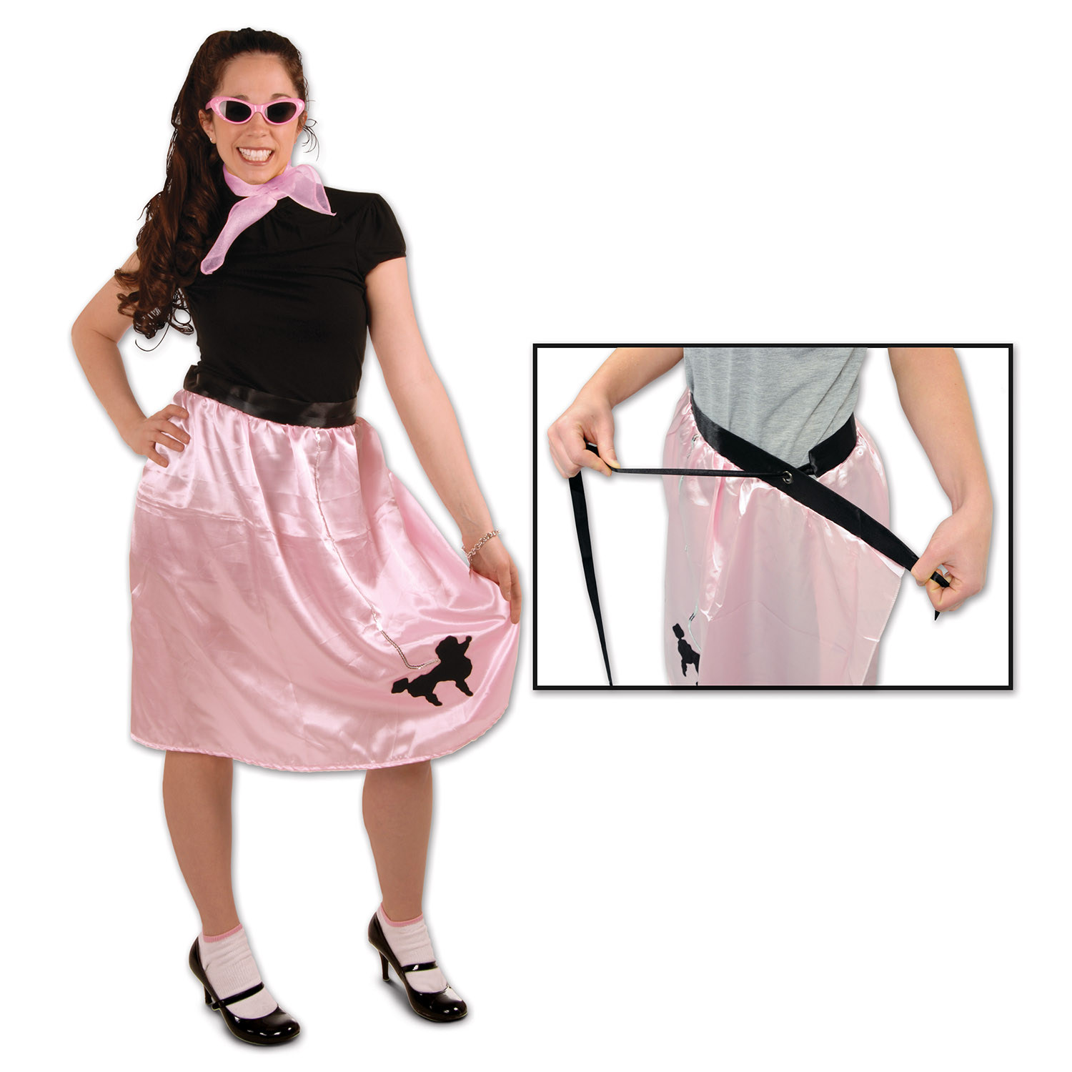 1950s style pink poodle skirt