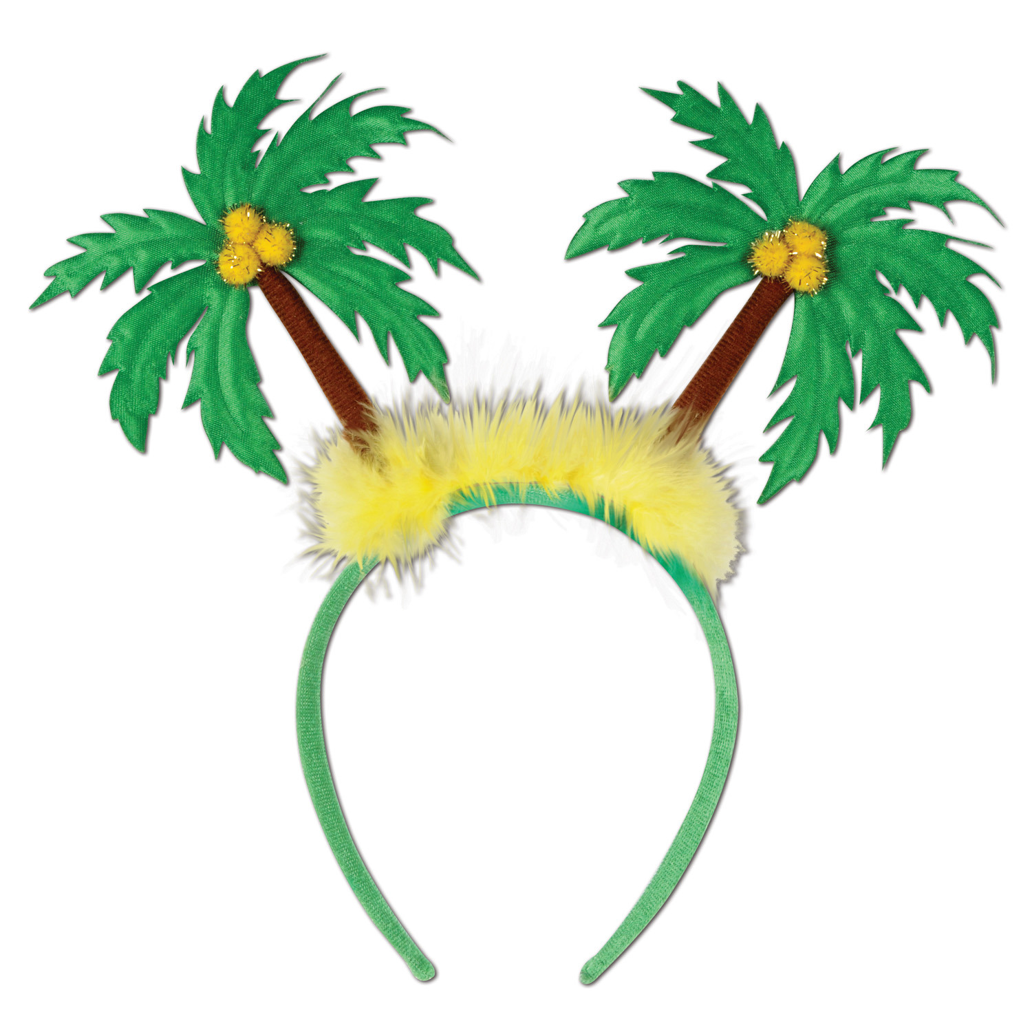 headband boppers with green palm trees on the top