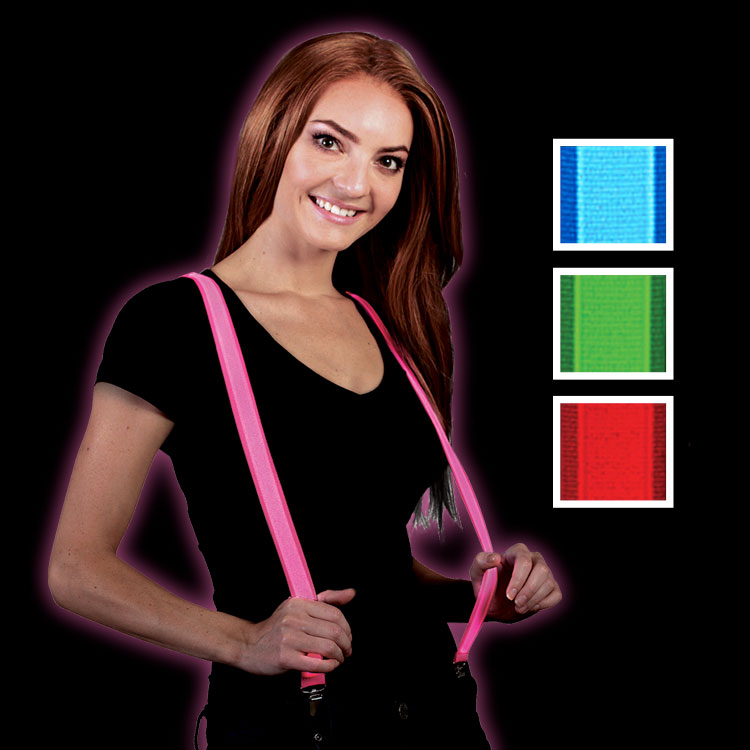 light up suspenders in an assortment of colors