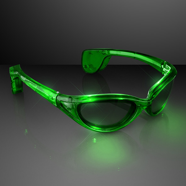 Green Light Up Flashing Sunglasses (Pack of 12) Green Light Up Flashing Sunglasses, light up sunglasses, themed parties, Eye glasses
