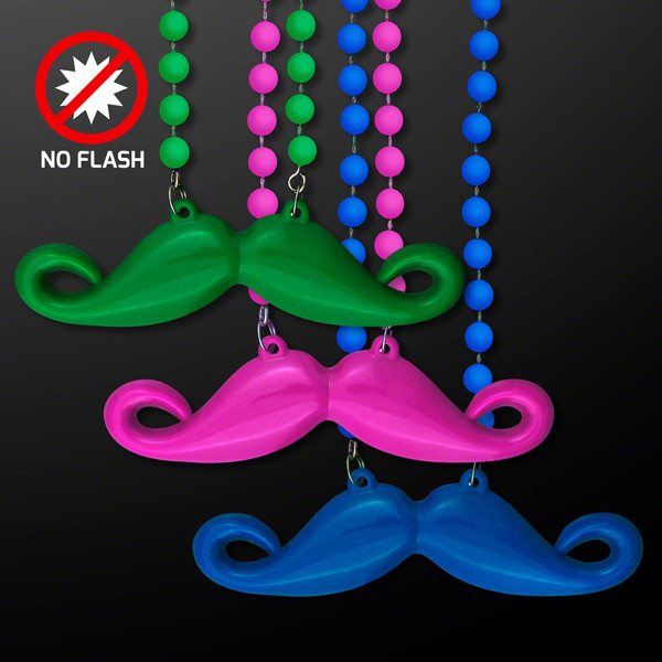 Assorted Color Mustache Beads. These Mustache Beads are the perfect accessory for that wacky Wednesday outfit.