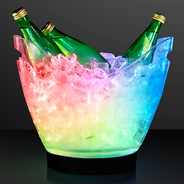 LED Large Ice Bucket w/ Remote. This Large LED Ice Bucket will provide light for those who have trouble finding the Ice.
