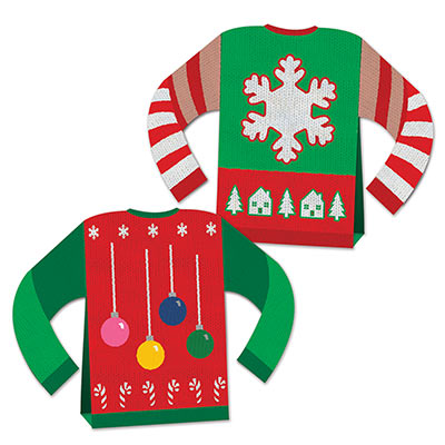 3-D Ugly Sweater Centerpiece (Pack of 12) 3-D Ugly Sweater Centerpiece, ugly sweater, centerpiece, decoration, Christmas, wholesale, inexpensive, bulk