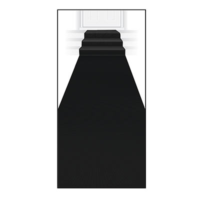 Black carpet runner decoration made of polyester material.
