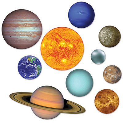 Solar System Cutouts (Pack of 120) Solar System Cutouts, solar system, cutouts, decoration, outer space, wholesale, inexpensive, bulk