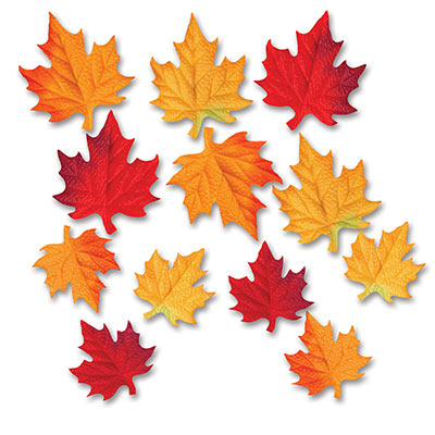 Deluxe Fabric Autumn Leaves in Orange, Red and Yellow Decorations