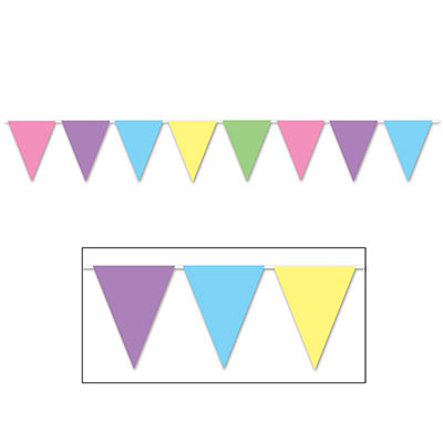 Pastel-Rainbow Party-Decorations Banner,2 Pack Baby Shower Decorations for  Girl Birthday Paper Triangle Pennant Flags Streamers,Bachelorette Wedding