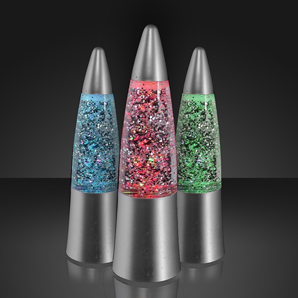 Silver LED Glitter Lamp