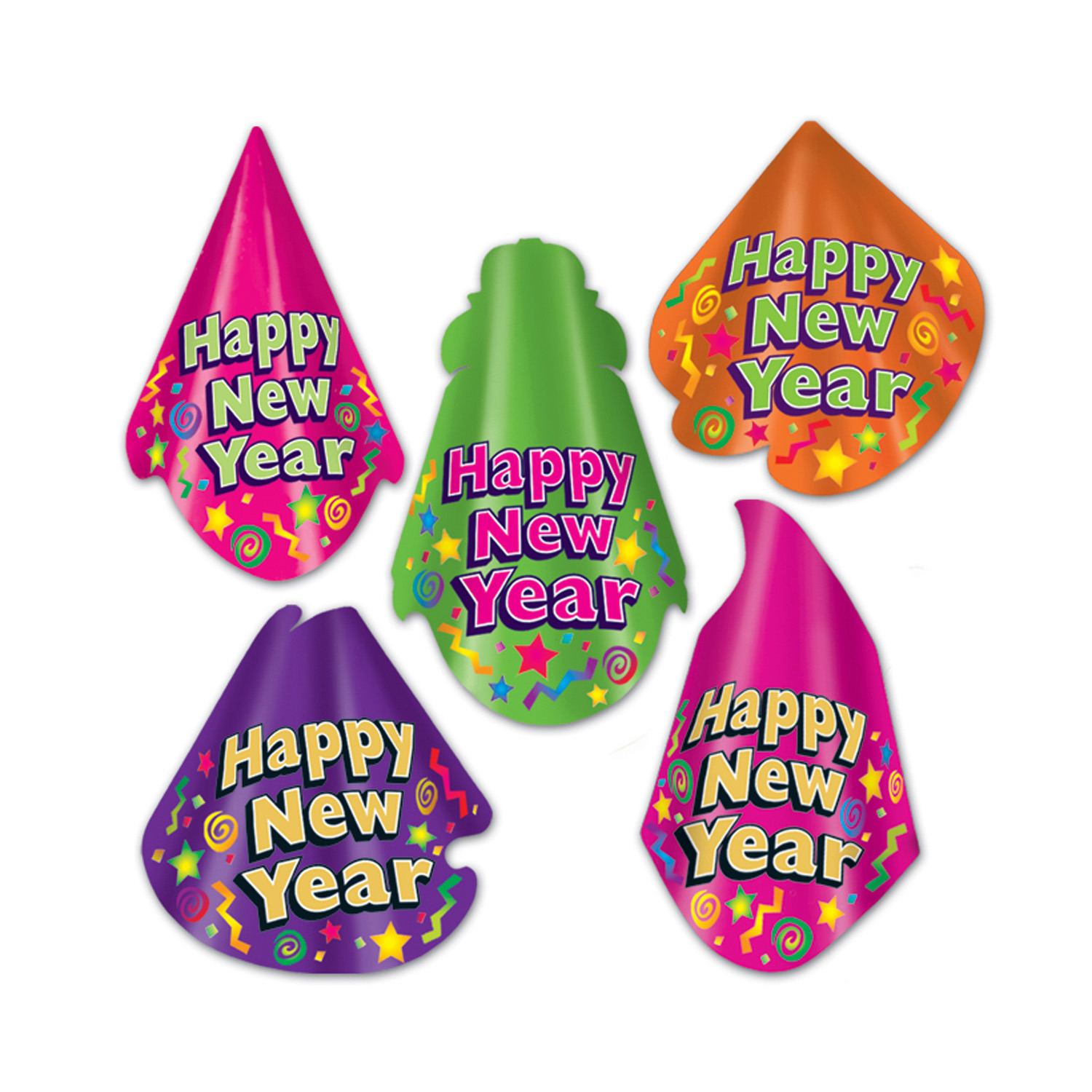 Happy New Year Color-Brite Hat Assortment