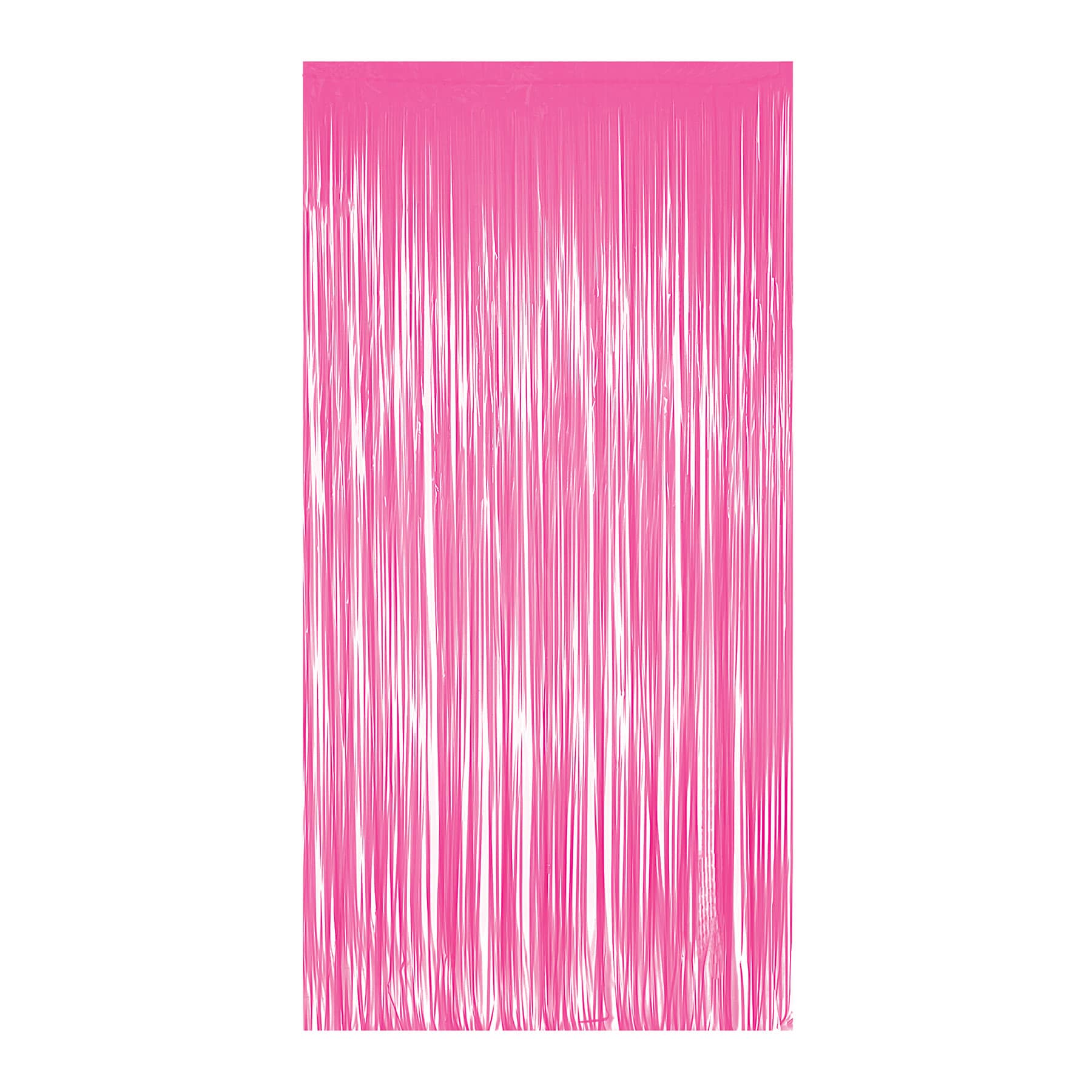 1-Ply Neon Pink Plastic Fringe Curtain