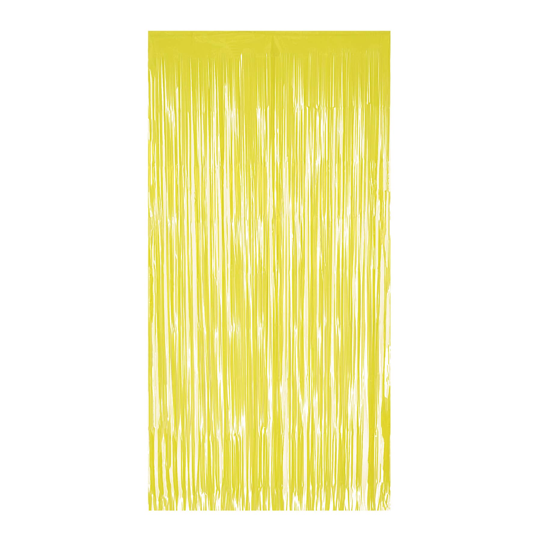 1-Ply Neon Yellow Plastic Fringe Curtain