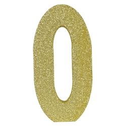  3-D Gold Glittered Number "0" Centerpiece