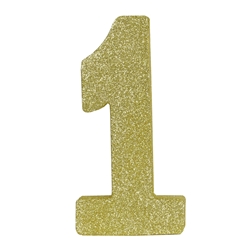  3-D Gold Glittered Number "1" Centerpiece